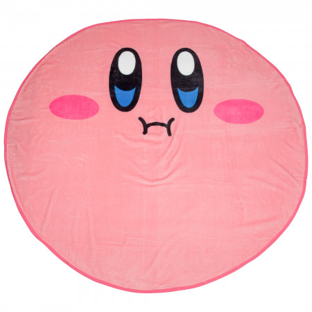 Kirby Big Face Round Fleece Throw Blanket